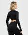 WOMEN'S BEST Crop top dlouhý rukáv dámský Move Seamless M, Black Marl - Dámské oblečení