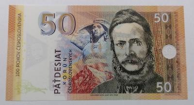 50 korun československých Ľudovít Štúr 2019 M01 0038 polymer stav UNC