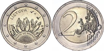 Mince 2 euro “Spolu s Ukrajinou” 2023 Litva
