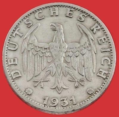 Německo - Výmar, 3 marka 1931 F