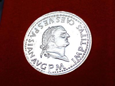 Stříbrná jubilejní mince- Titus Flavius Vespasianus