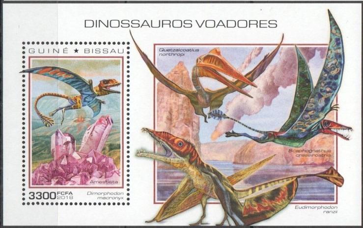 Guinea-Bissau 2018 Lietajúci dinosaury Mi# Block 1765 Kat 12.50€ P057 - Tematické známky