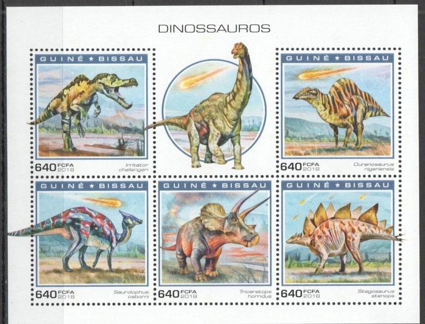 Guinea-Bissau 2018 Dinosaury Mi# 10299-303 Kat 12€ P057 - Tematické známky