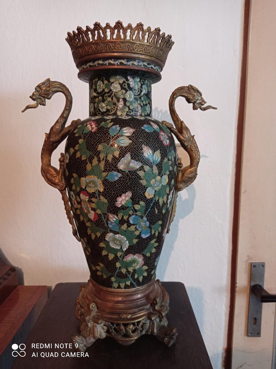 Cloisonná váza z 19. storočia - Starožitnosti a umenie