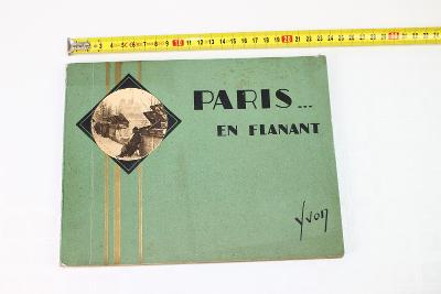 PARIS EN FLANANT YVON starožitný soubor Francie - hlubotisk - VEDUTY