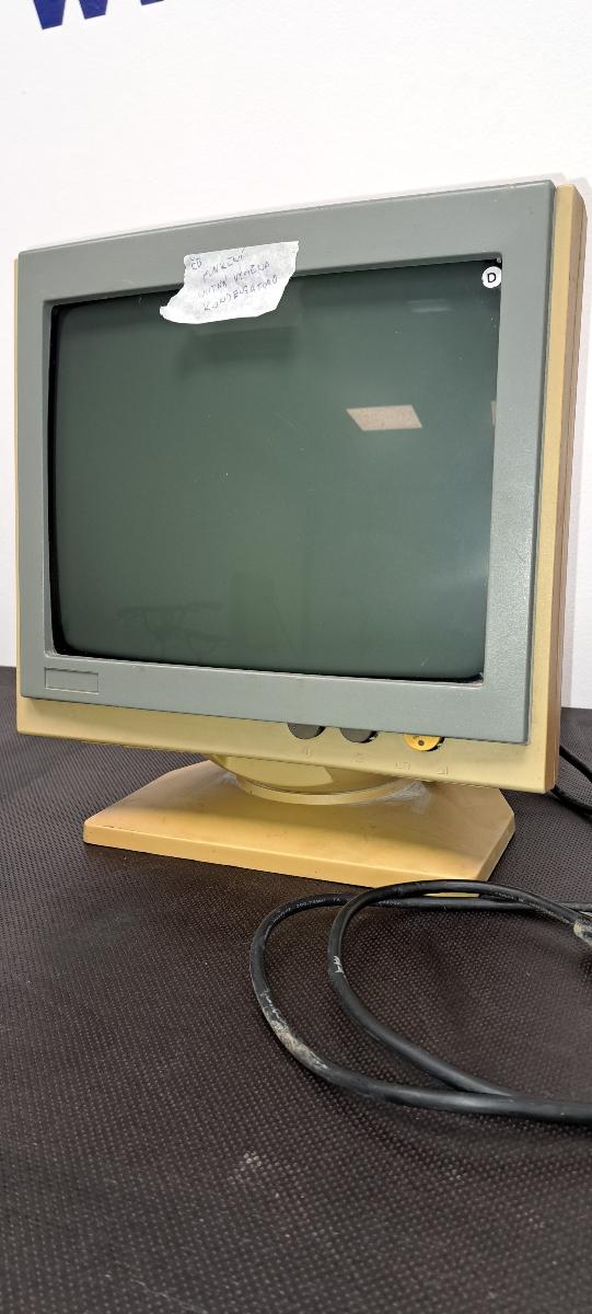 Starý retro PC monitor - čiernobiely - Počítače a hry