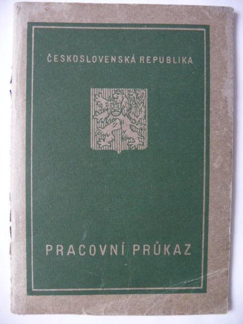 Pracovný preukaz - Československá republika - Starožitnosti a umenie