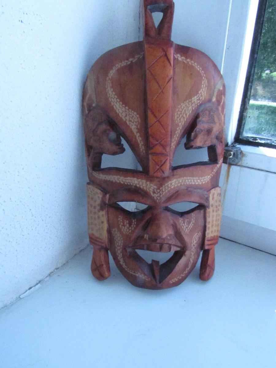drevená maska ​​3 - Starožitnosti a umenie