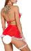 Sexy ženy Čipkový kostým Cosplay gazdinka chyžná červená 42 - Erotická bielizeň, obuv