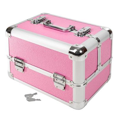 tectake 401069 kosmetický kufřík se 4 přihrádkami - růžová
