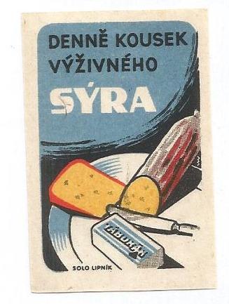 K.č. 2- 775 Syry... 1956 Solo Lipník - Zberateľstvo