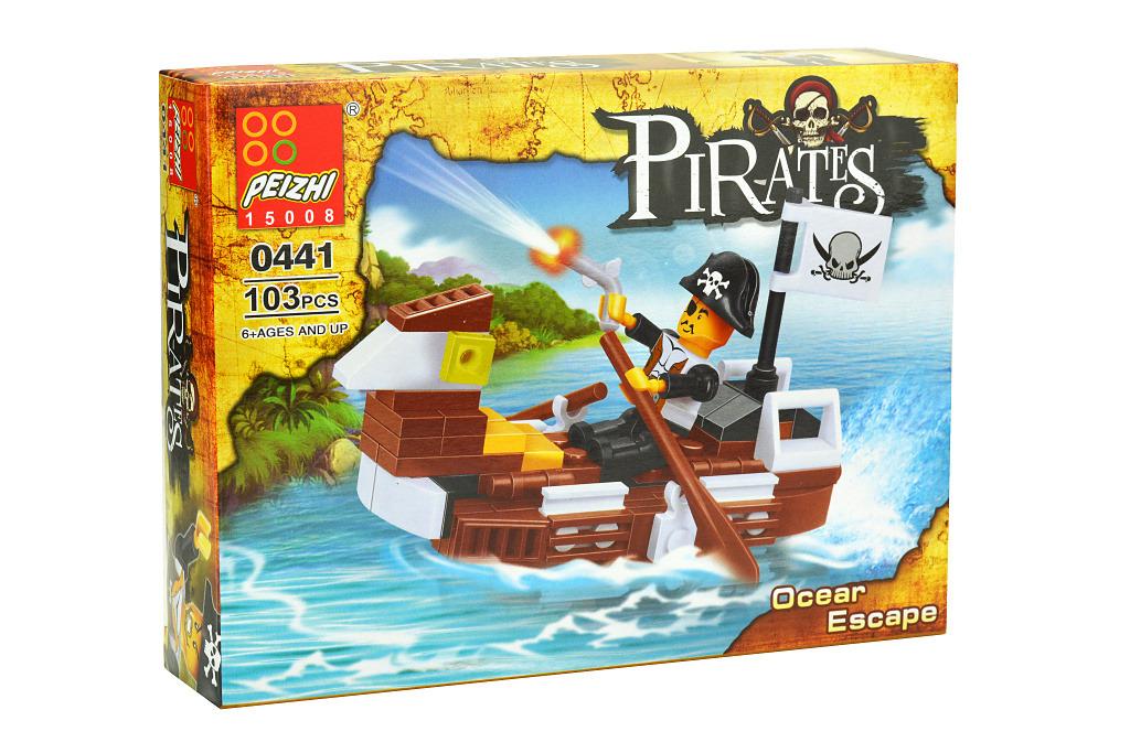 Stavebnica 0441, 103 dielikov - Pirát na lodi - Deti
