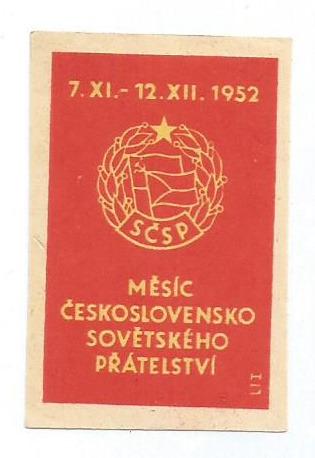 K.č. 2- 253 Mesiac čs. - sovietskeho priateľstva LI I 1952 .. - Zberateľstvo