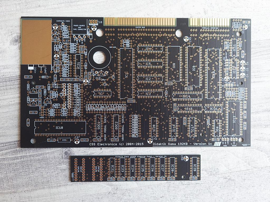 PCB neosadená doska Didaktik Gama 192kB s Videoram modulom verzia 1C - Počítače a hry