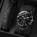 Pánske Quartzové hodinky + náramok | Geneva Quartz Black - Šperky a hodinky