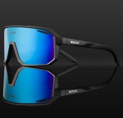 Cyklistické sportovní sluneční brýle SCVCN - černé s modrými skly 