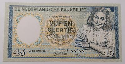 45 gulden, Anne Frank, A 00620, stav UNC