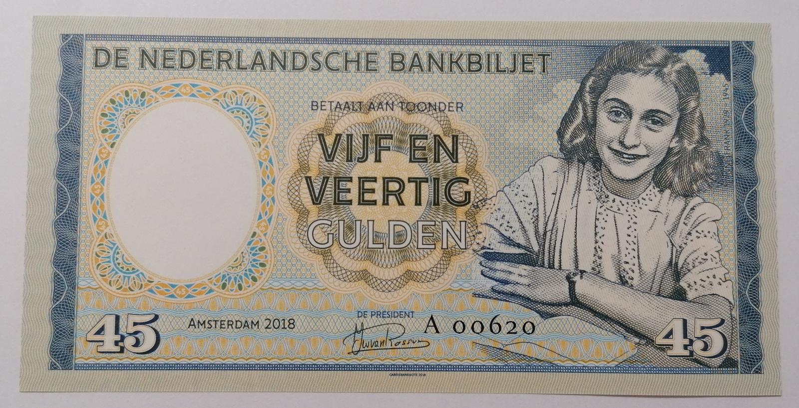 45 gulden, Anne Frank, A 00620, stav UNC - Sběratelství