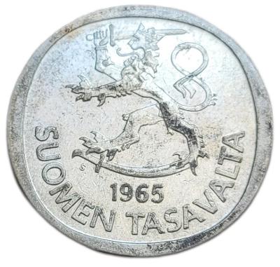 ✅Finsko 1 markka 1965 - Finská republika (Suomi) (1963 - 2001) Ag