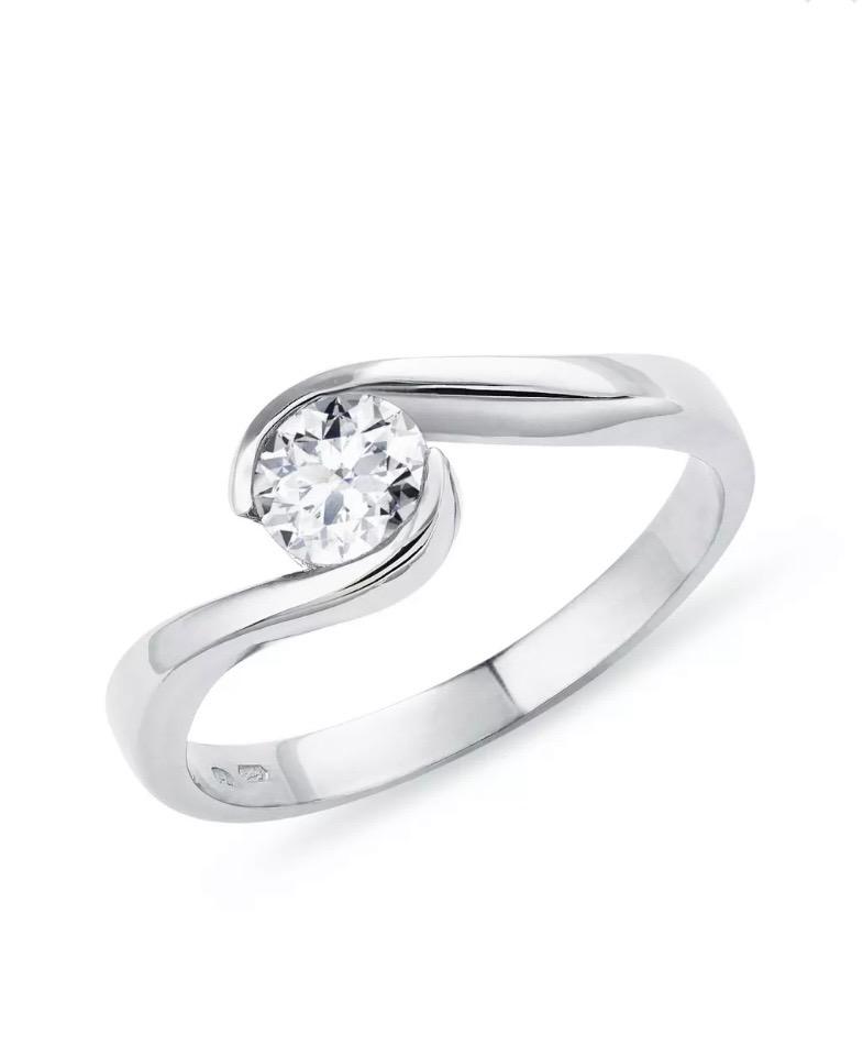 Moissanit moissanite diamantový Snubný strieborný prsteň diamant 925 - Šperky