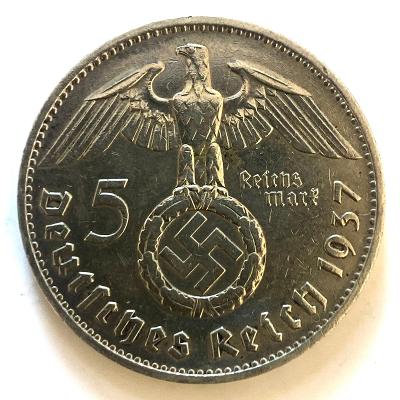 Stříbrná 5 Marka 1937 F Německo 