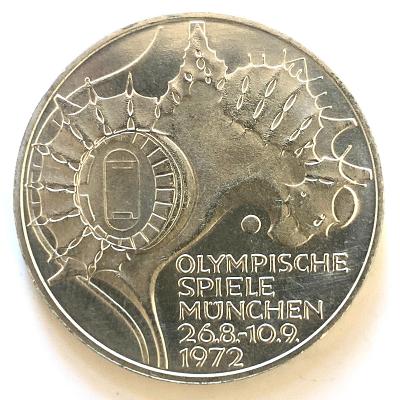 Stříbrná 10 Marka  – stadion OH Mnichov, 1972 G Německo