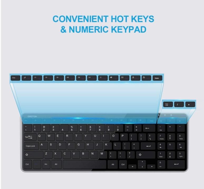 Bezdrátová klávesnice, OMOTON 2,4GHz - Vstupní zařízení k PC