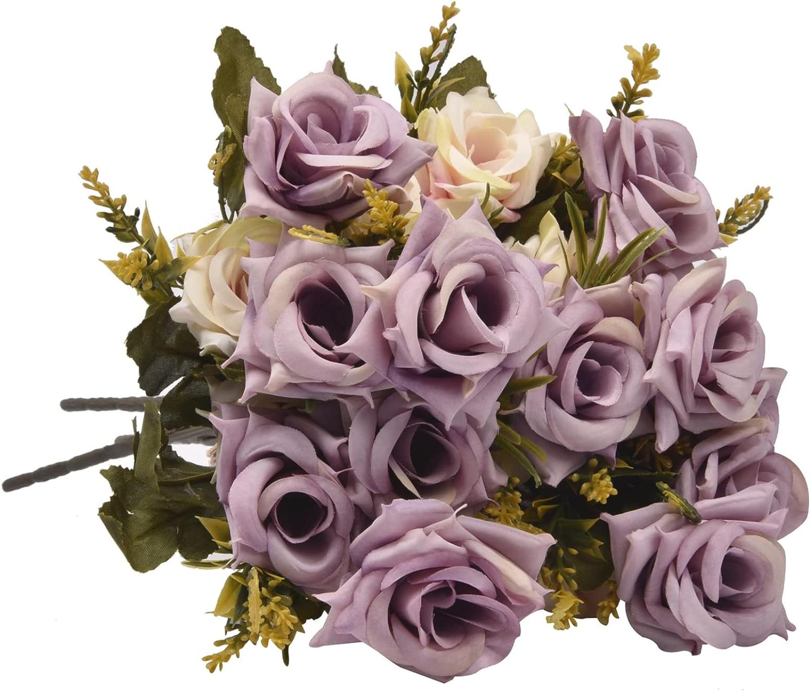 4 kusy Umelé kytice z ruží pre domáce dekorácie, zelené (623) - Dom a záhrada