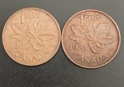 Kanada 1 cent 1980,81 (2 ks.) KM# 127