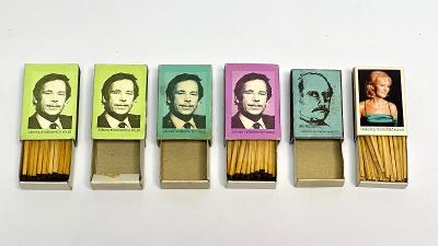Zápalkové krabičky Václav Havel, Helena Vondráčková, Karel Gott