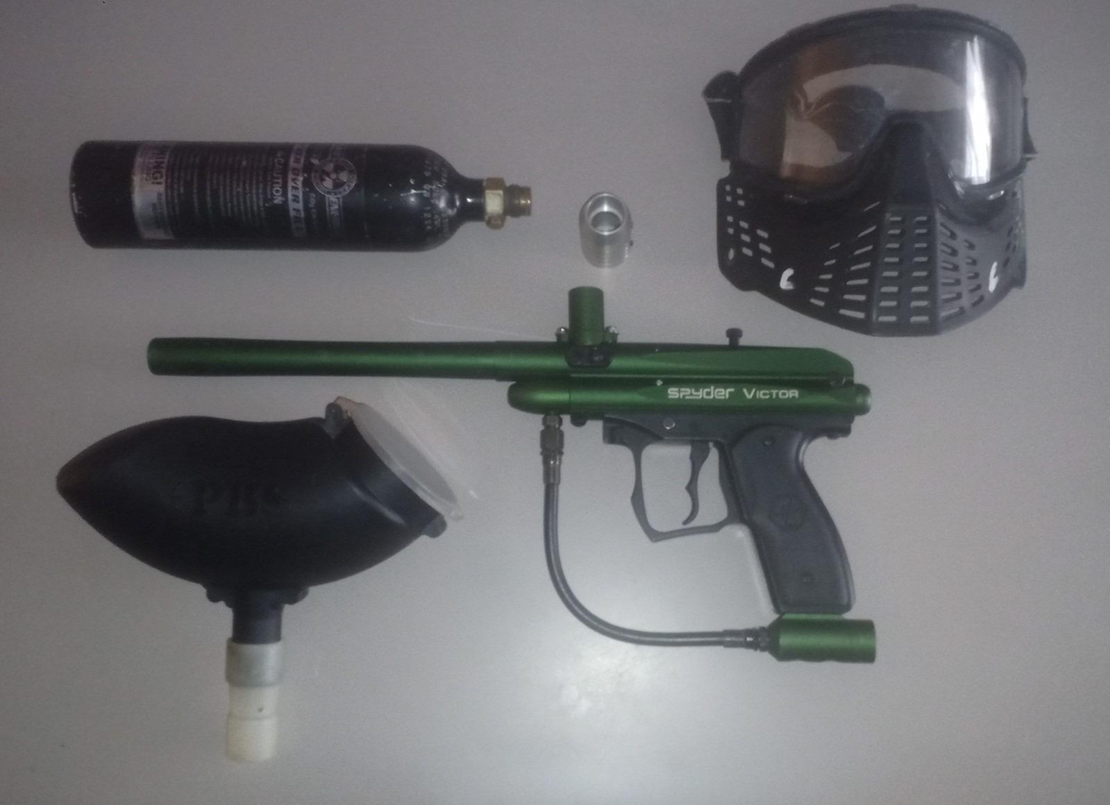 Paintbalová sada - Spyder Victor, CO2 fľaša, maska, zásobník - Streľba a poľovníctvo