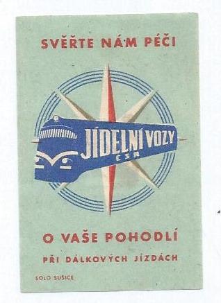 K.č. 2- 917 Jedálenské vozidlá ČSR... 1956 Solo Sušice - Zberateľstvo