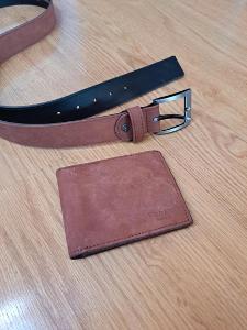 Peňaženka a opasok z pravej kože