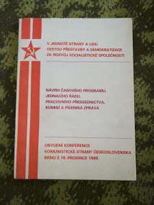 OBVODNI KONFERENCE KOMUNISTICKÉ STRANY 1989