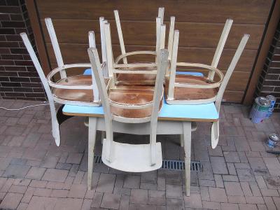 staré 4 židle TON + stůl