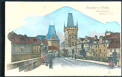 Pohlednice - okr. Praha - Karlův most - Kolorovaný