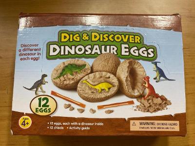 XXTOYS 12 kusov Dinosaurích vajec pre malých paleontológov 7,5 cm (385)