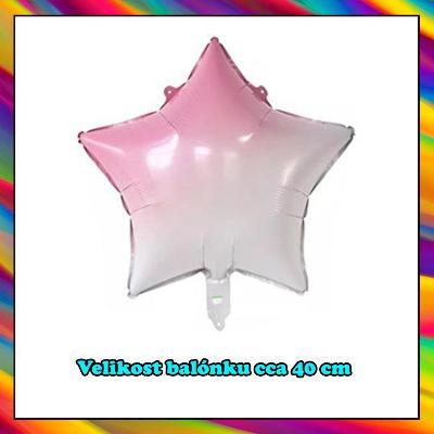 Velký fóliový balónek motiv růžová hvězda