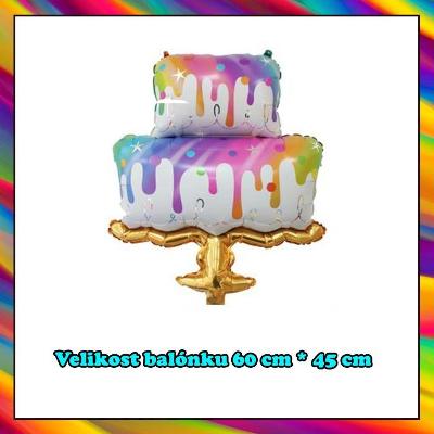 Velký fóliový balónek motiv Party narozeninový dort