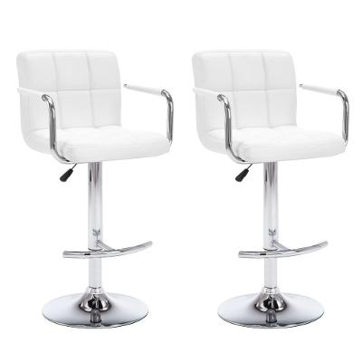 Barové stoličky 2 ks bílé umělá kůže