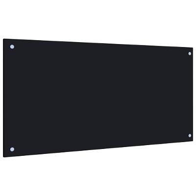 Kuchyňský panel černý 100 x 50 cm tvrzené sklo