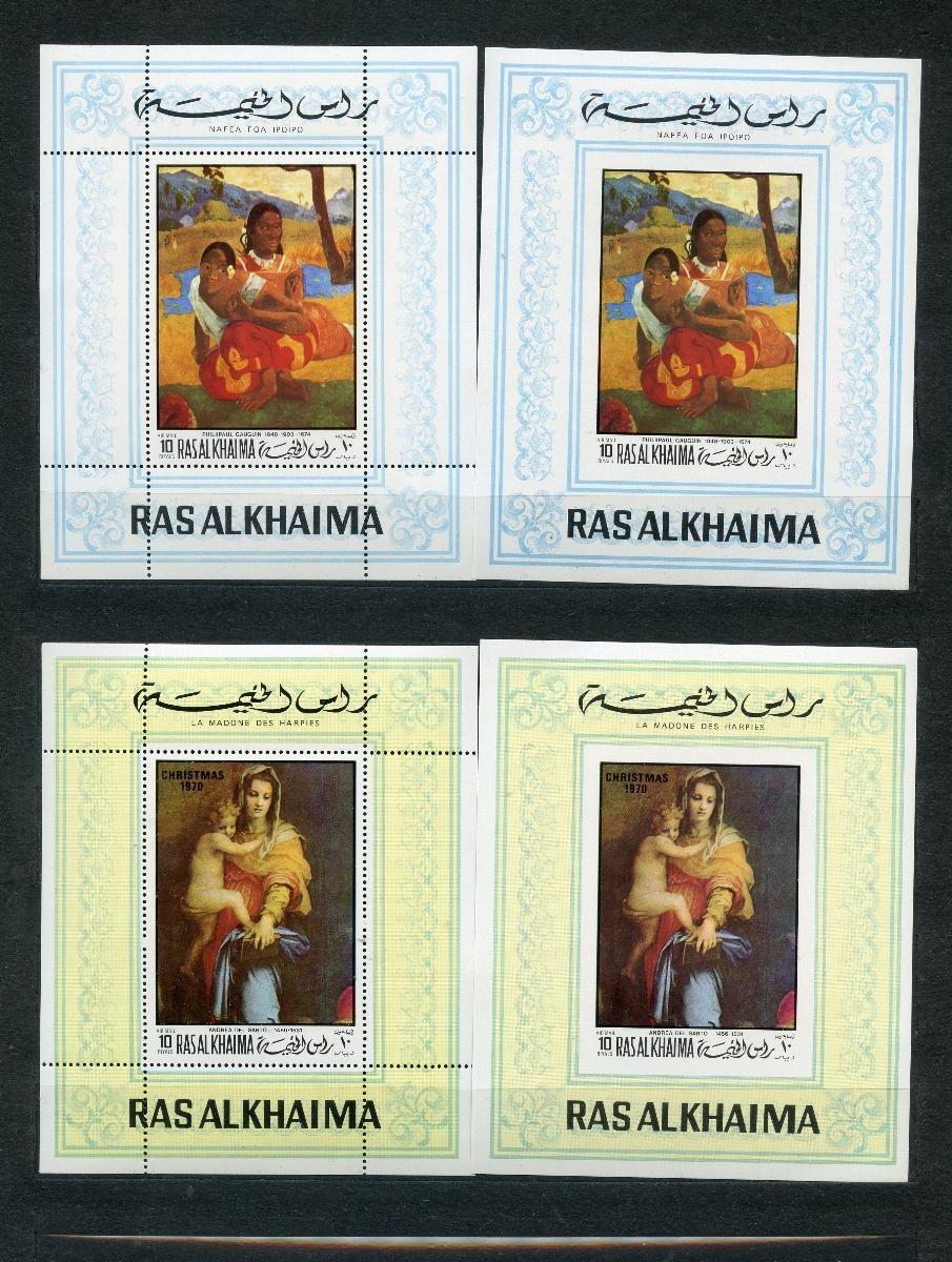 Ras al Khaima 8x aršík umenie** zúbkované + nezúbkované - Známky