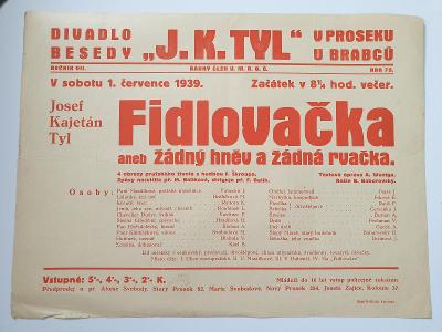 Divadlo "J.K.Tyl" v Proseku☆FIDLOVAČKA☆1.července 1939