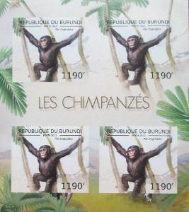 Burundi 2012 Šimpanz učenlivý neperf. Mi# 2854 B Bogen 1269