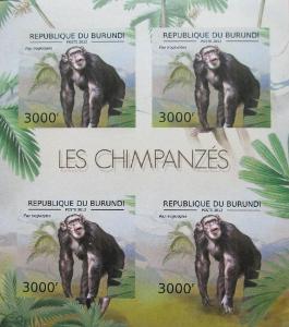 Burundi 2012 Šimpanz učenlivý neperf. Mi# 2856 B Bogen 1269