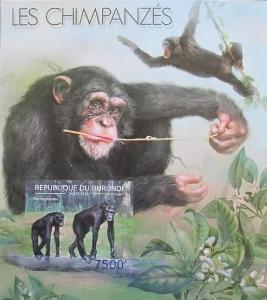 Burundi 2012 Šimpanzi neperf. Mi# Block 295 B 0878