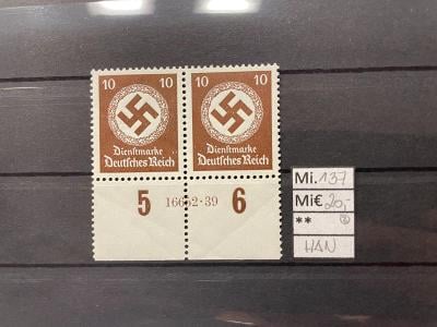 DR, Deutsches Reich, DienstM., HAN Mi. 137