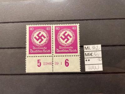 DR, Deutsches Reich, DienstM., HAN, Mi. 142