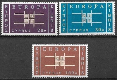 Kypr 1963 Evropa CEPT Mi# 225-27 Kat 40€