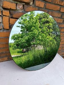 Veliké kovové zrcadlo (81 cm, 14 kg) k zabudování do stolu